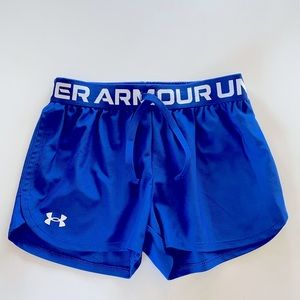 Under Armour Youth Girls Royal Blue Athletic Shorts Size Youth Medium